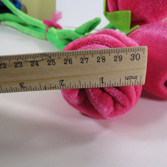 Plush (4) Fabric Pink Roses with strong bendable stems 20" long - Picture 6 of 7